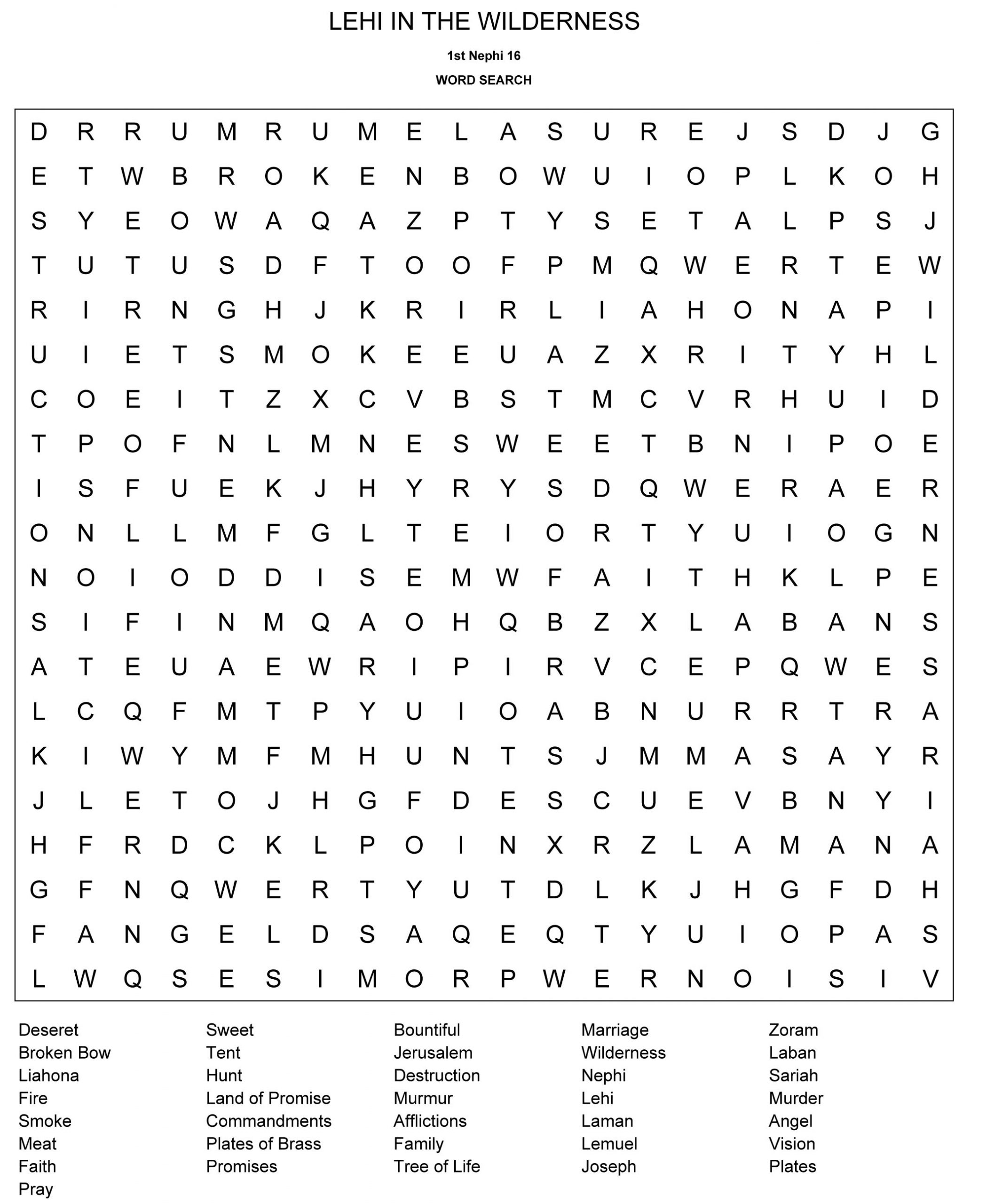 Word Search Activities – My Ctr Ring