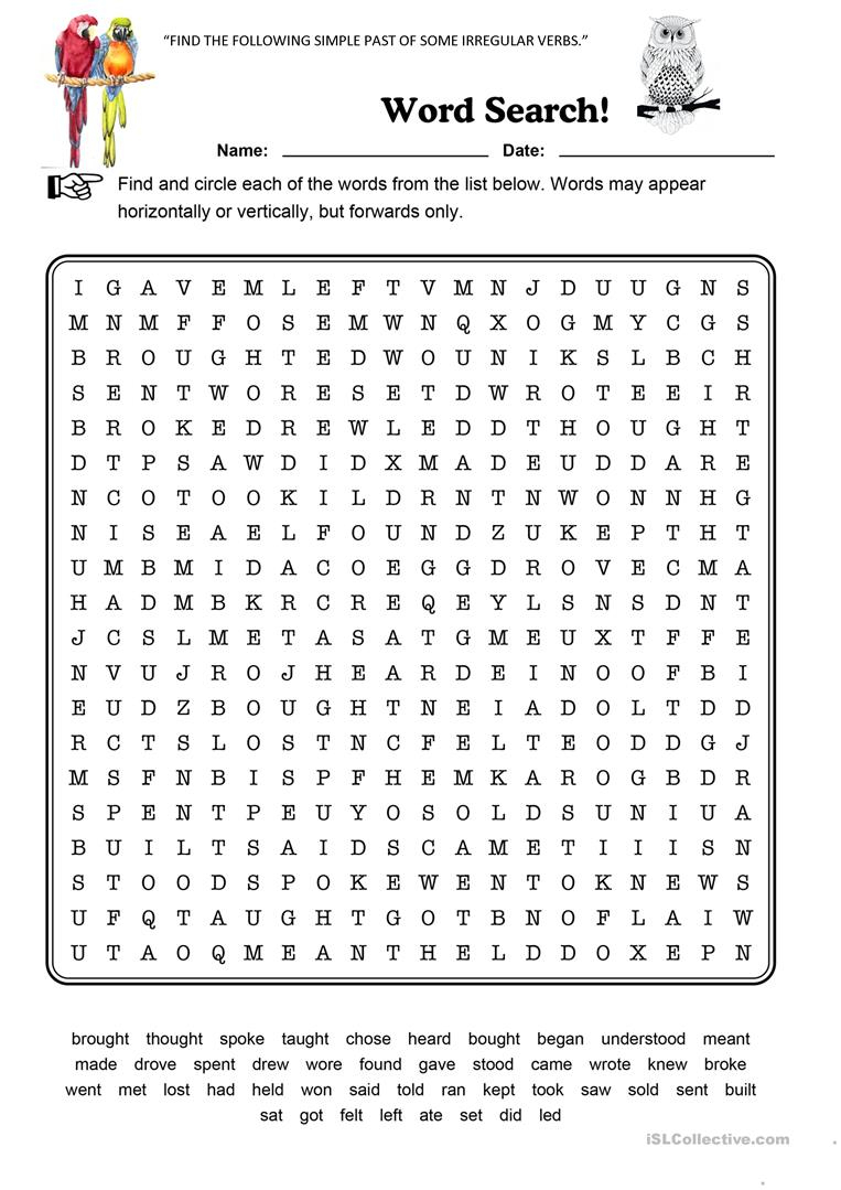 Word Search - English Esl Worksheets For Distance Learning