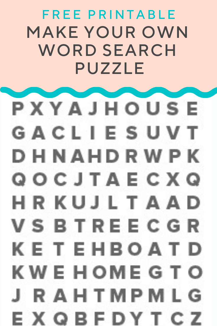 Free Printable Create Your Own Word Search Word Search Printable