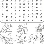 Word Search Puzzle Sea Animals | English Worksheets For Kids