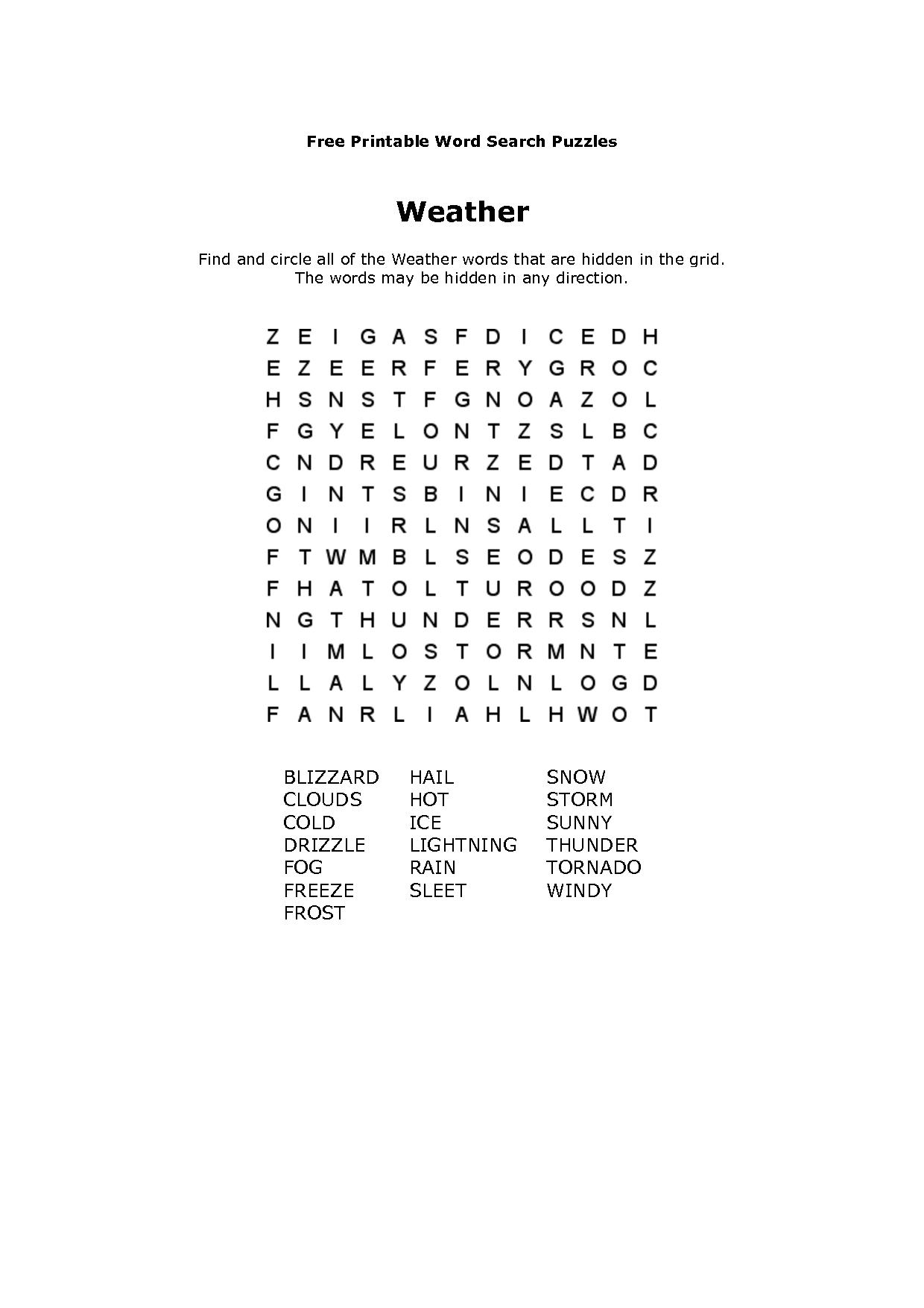 Word Search Puzzles Printable - Bing Images | Free Printable