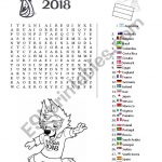 Wordsearch World Cup Russia 2018