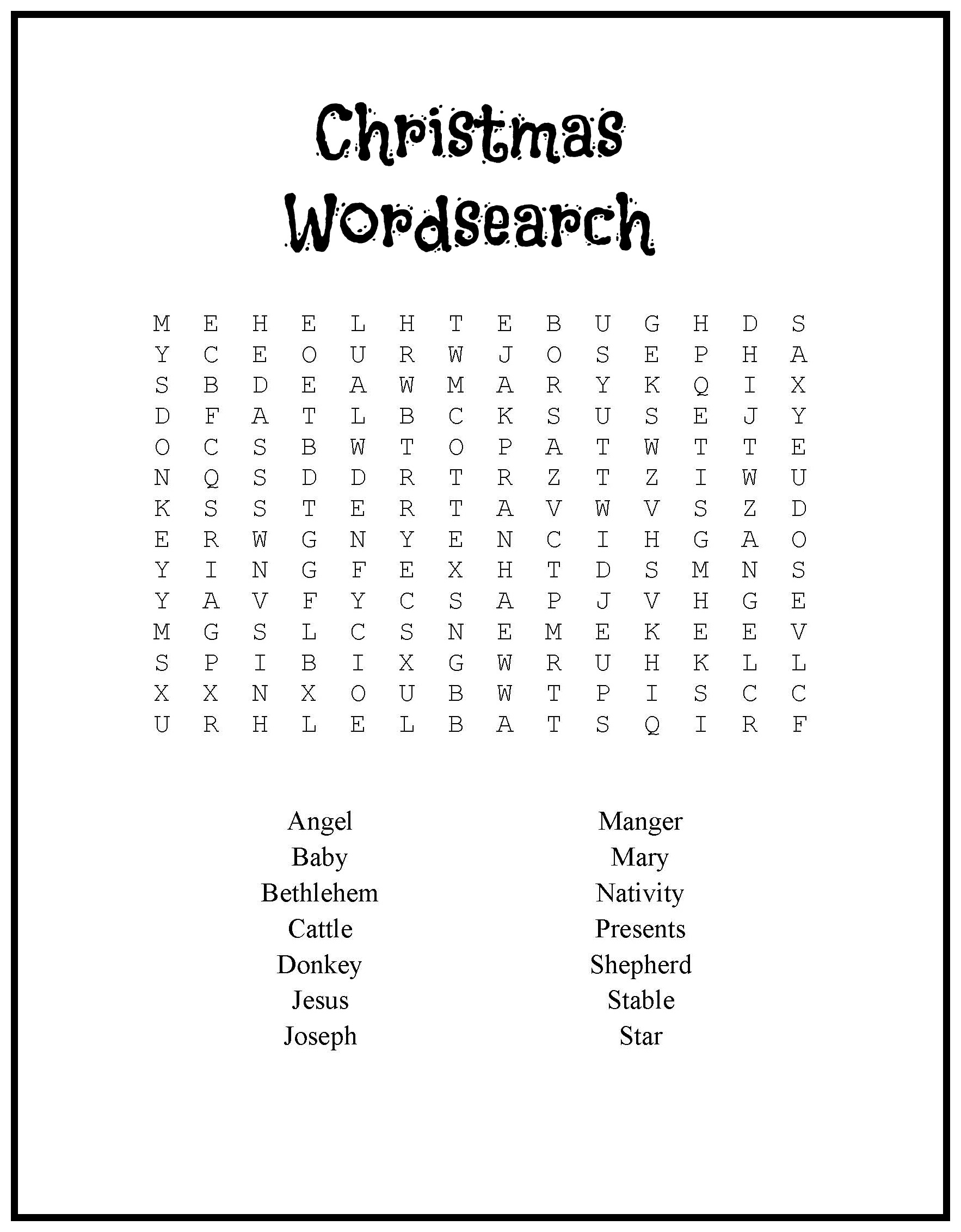 Wscrc37 | Hd++ | Free Word Search Christmas Religious