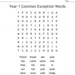 Year 1 Common Exception Words Word Search   Wordmint