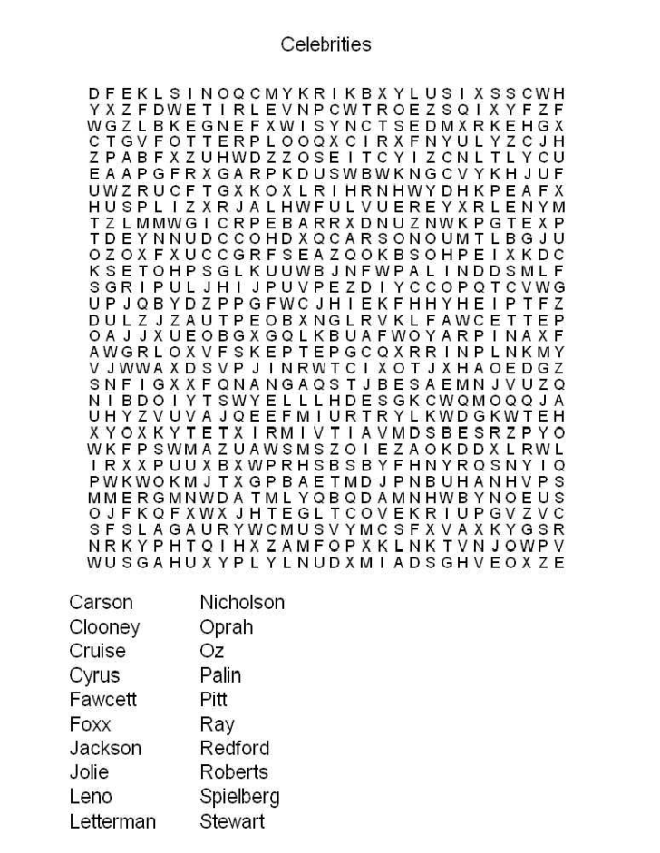 word search free printable