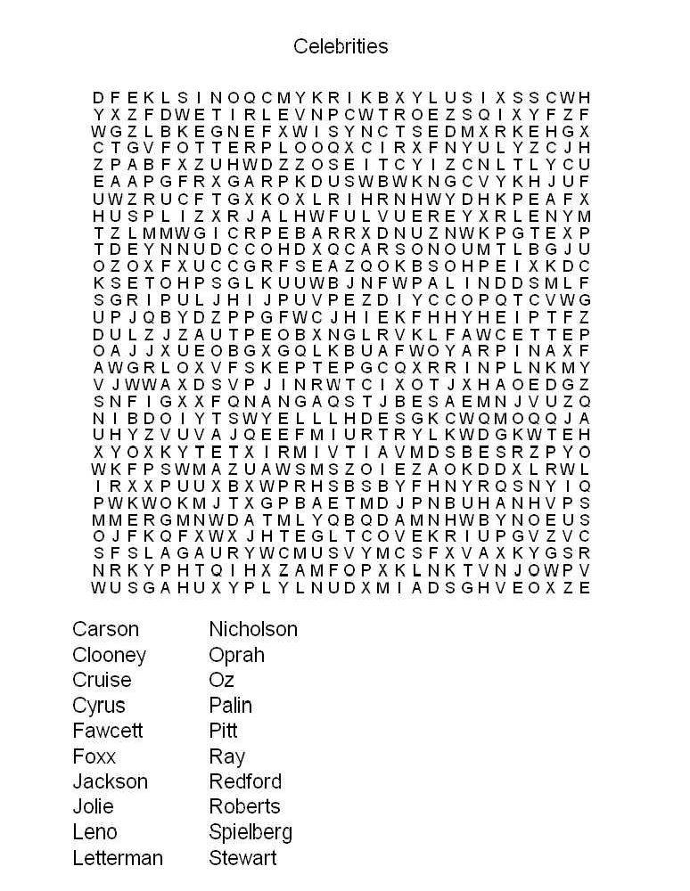 Fun Word Search Printable For Adults 