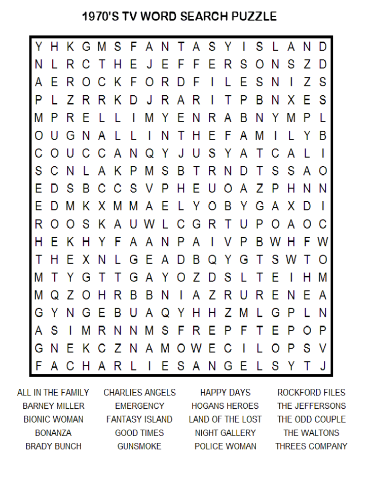 Free Printable Adult Word Searches